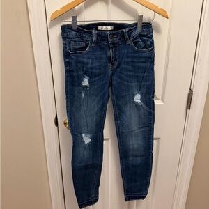 Eunina Dark Blue Distressed Skinny Jeans